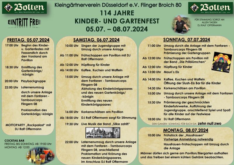 Gartenfest 2024 Programm